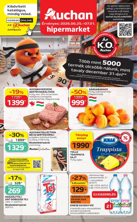 AUCHAN Heti Hipermarket akciós újság od 25. 6. 2026 do 1. 7. 2026