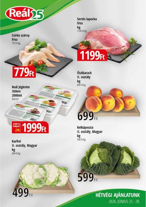 REAL Bevásárló hétvége akciós újság od 25. 6. 2026 do 28. 6. 2026