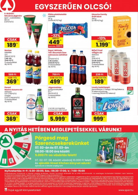 SPAR Dunakeszi nyitás akciós újság