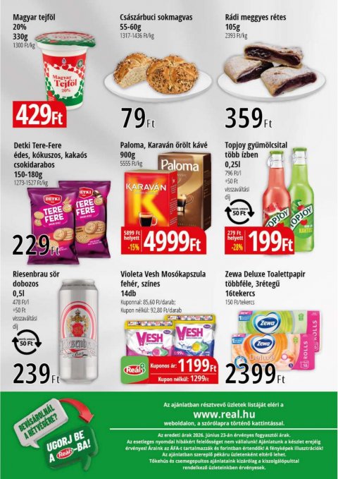 REAL Bevásárló hétvége akciós újság