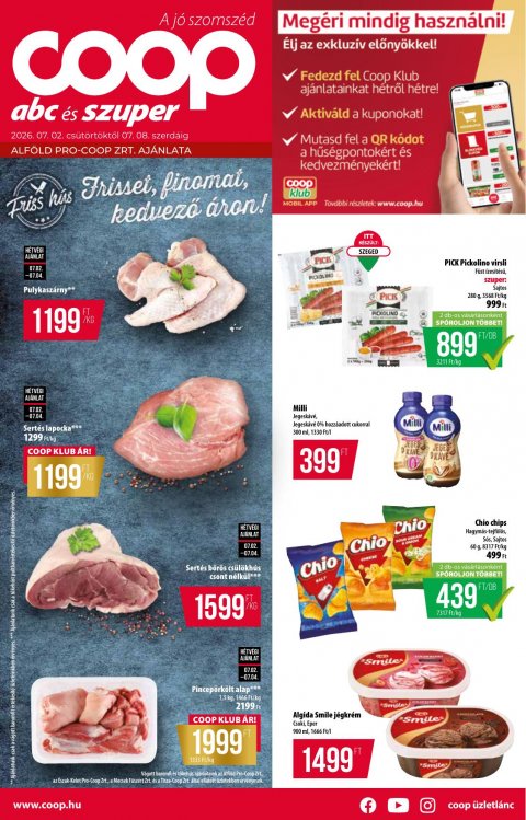 COOP Alföld akciós újság od 2. 7. 2026 do 8. 7. 2026