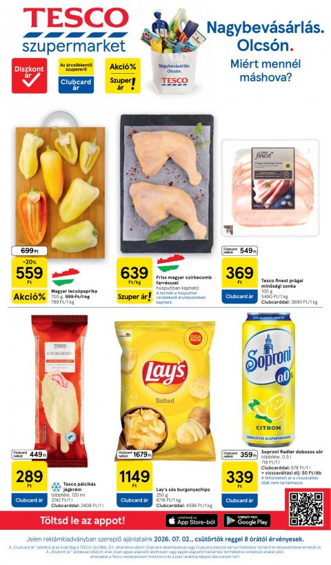 TESCO Szupermarket akciós újság od 2. 7. 2026 do 8. 7. 2026