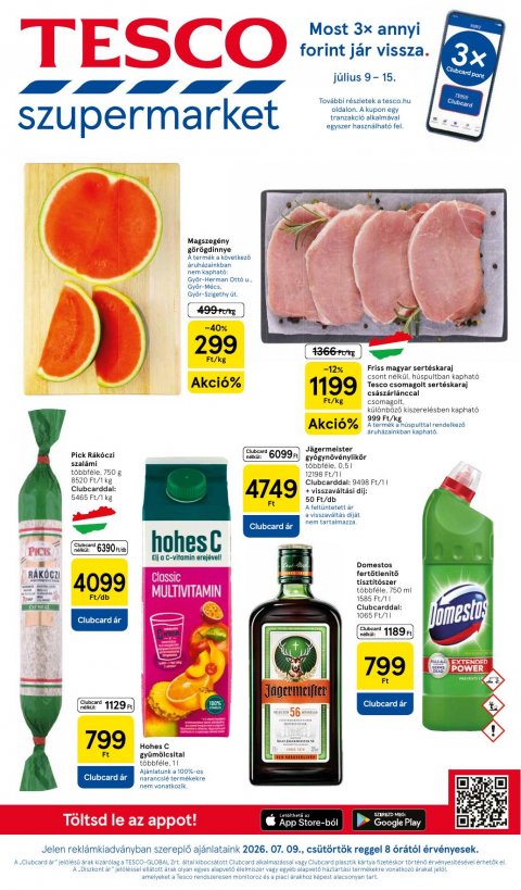 TESCO Szupermarket akciós újság od 9. 7. 2026 do 15. 7. 2026