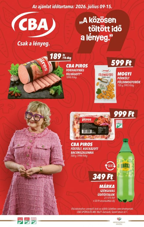 CBA akciós újság od 9. 7. 2026 do 15. 7. 2026