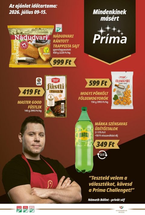 CBA Príma akciós újság od 9. 7. 2026 do 15. 7. 2026