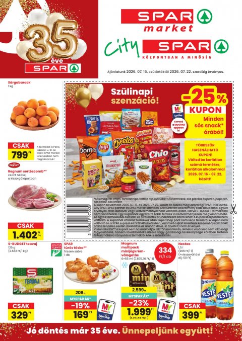 SPAR Market és City Spar akciós újság od 16. 7. 2026 do 22. 7. 2026