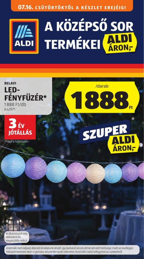 ALDI Középső sor akciós újság od 16. 7. 2026 do 16. 7. 2026
