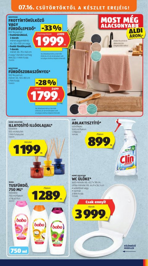 ALDI Középső sor akciós újság