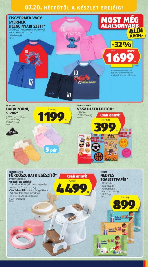 ALDI Középső sor akciós újság