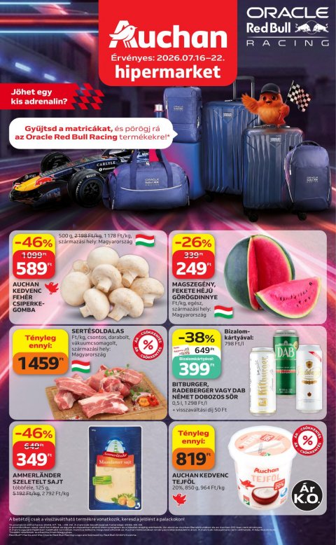 AUCHAN Hipermarket akciós újság od 16. 7. 2026 do 22. 7. 2026