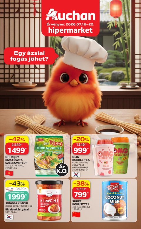 AUCHAN Hipermarket Ázsiai akciós újság od 16. 7. 2026 do 22. 7. 2026