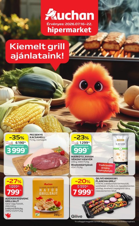 AUCHAN Hipermarket Grill akciós újság od 16. 7. 2026 do 22. 7. 2026