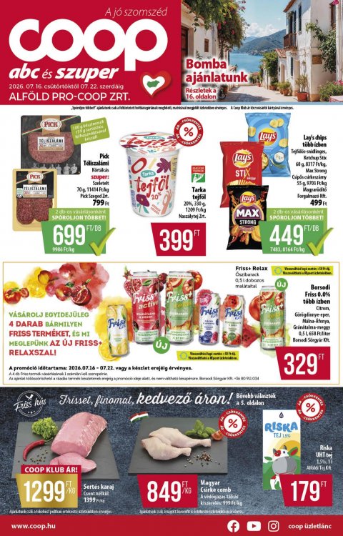 COOP Alföld akciós újság od 16. 7. 2026 do 22. 7. 2026