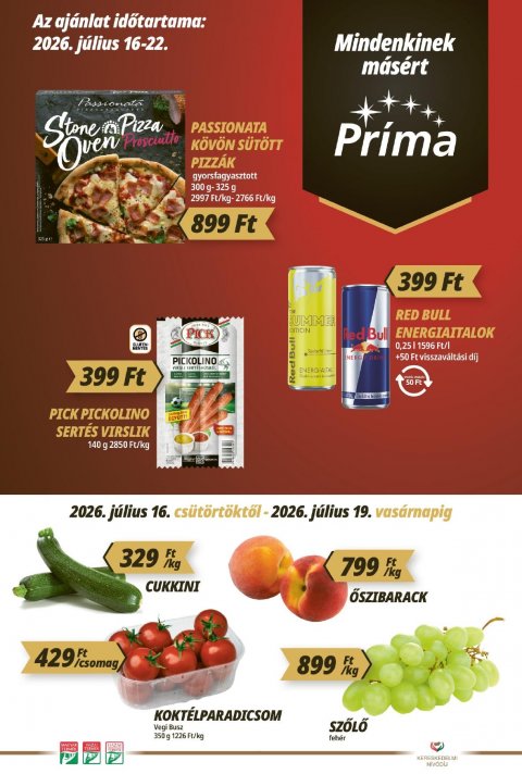 CBA Príma akciós újság od 16. 7. 2026 do 22. 7. 2026