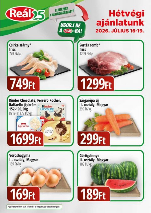 REAL Bevásárló hétvége akciós újság od 16. 7. 2026 do 19. 7. 2026