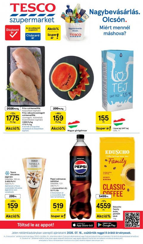 TESCO Szupermarket akciós újság od 16. 7. 2026 do 22. 7. 2026