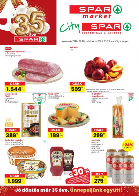 SPAR Market és City Spar akciós újság od 23. 7. 2026 do 29. 7. 2026