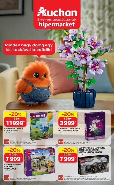 AUCHAN Hipermarket Lego akciós újság od 23. 7. 2026 do 29. 7. 2026