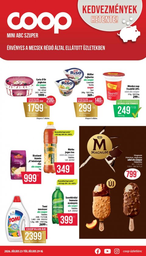 COOP Mecsek akciós újság od 23. 7. 2026 do 29. 7. 2026