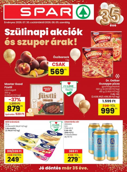 SPAR akciós újság od 30. 7. 2026 do 5. 8. 2026