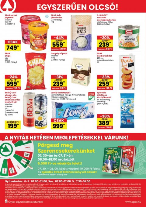 SPAR Bp., Maroshévíz u. 1. nyitás akciós újság