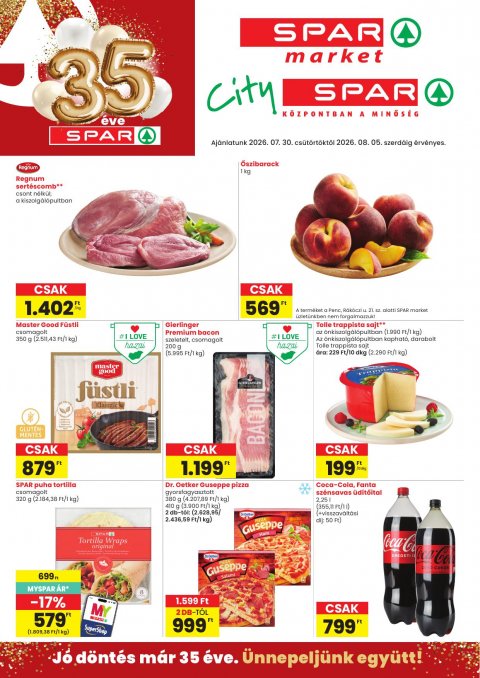 SPAR Market és City Spar akciós újság od 30. 7. 2026 do 5. 8. 2026