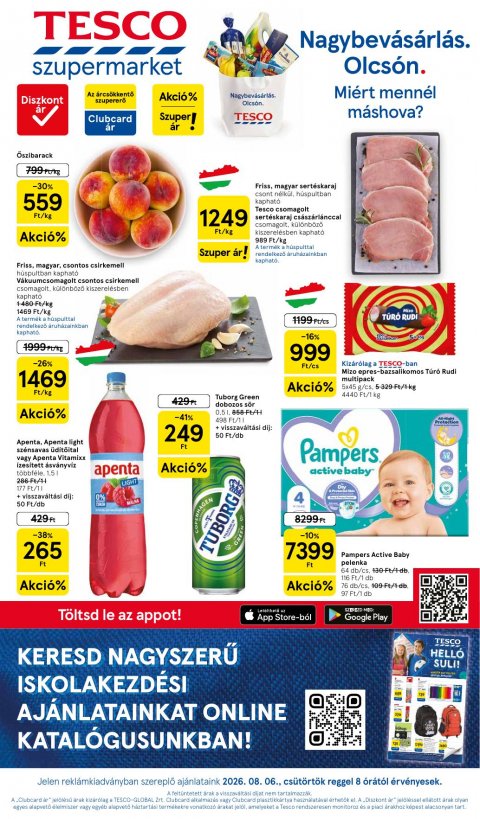 TESCO Szupermarket akciós újság od 6. 8. 2026 do 12. 8. 2026