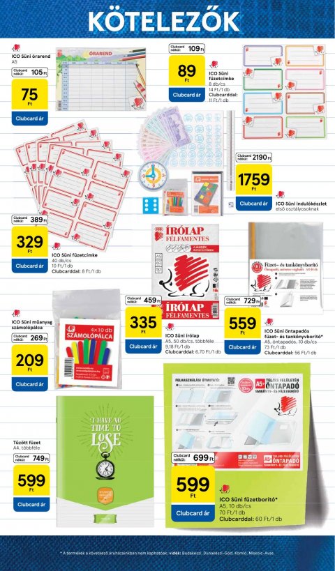 TESCO Iskolakezdés akciós újság