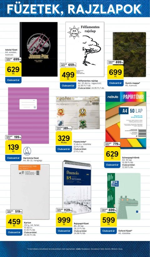 TESCO Iskolakezdés akciós újság