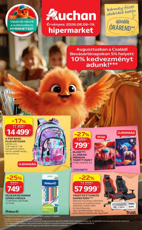 AUCHAN Hipermarket Iskolakezdés akciós od 6. 8. 2026 do 19. 8. 2026
