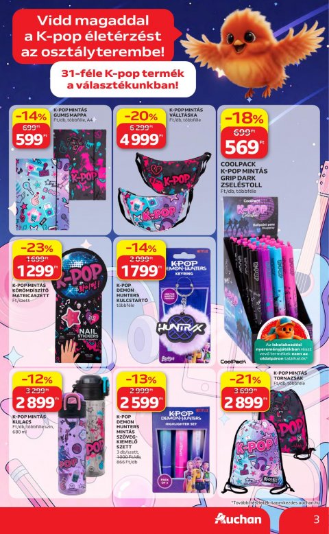 AUCHAN Hipermarket Iskolakezdés akciós