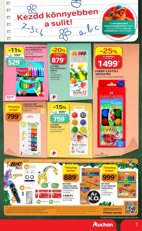 AUCHAN Hipermarket Iskolakezdés akciós