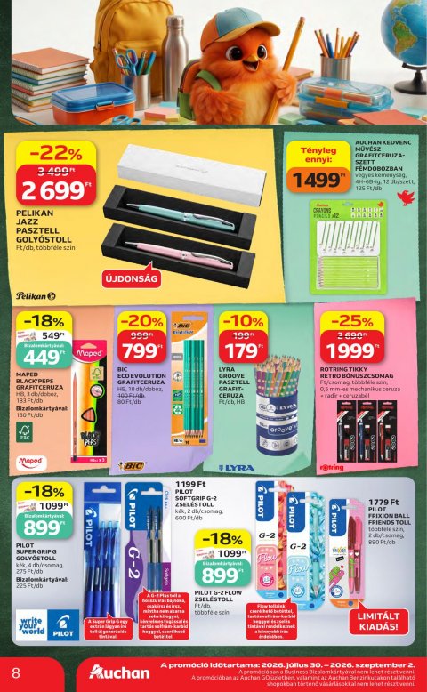 AUCHAN Hipermarket Iskolakezdés akciós
