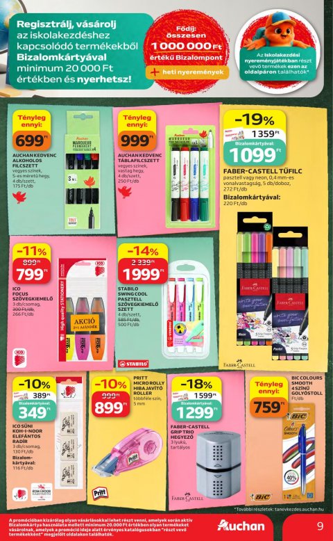 AUCHAN Hipermarket Iskolakezdés akciós