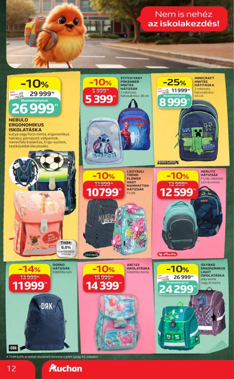 AUCHAN Hipermarket Iskolakezdés akciós