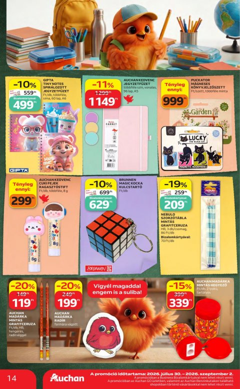 AUCHAN Hipermarket Iskolakezdés akciós