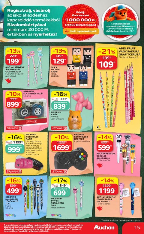 AUCHAN Hipermarket Iskolakezdés akciós