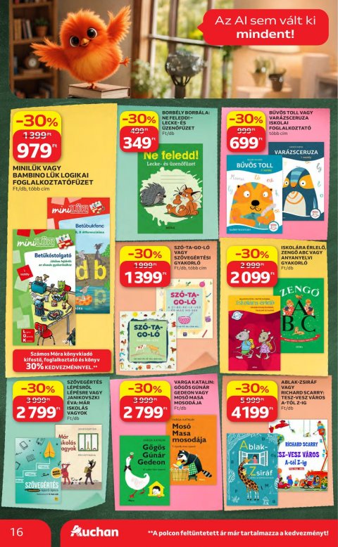 AUCHAN Hipermarket Iskolakezdés akciós