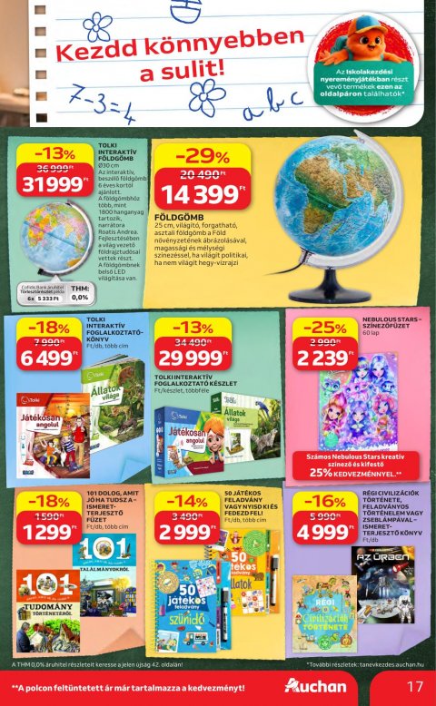 AUCHAN Hipermarket Iskolakezdés akciós