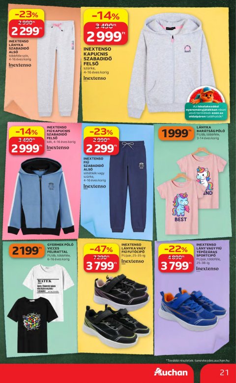 AUCHAN Hipermarket Iskolakezdés akciós
