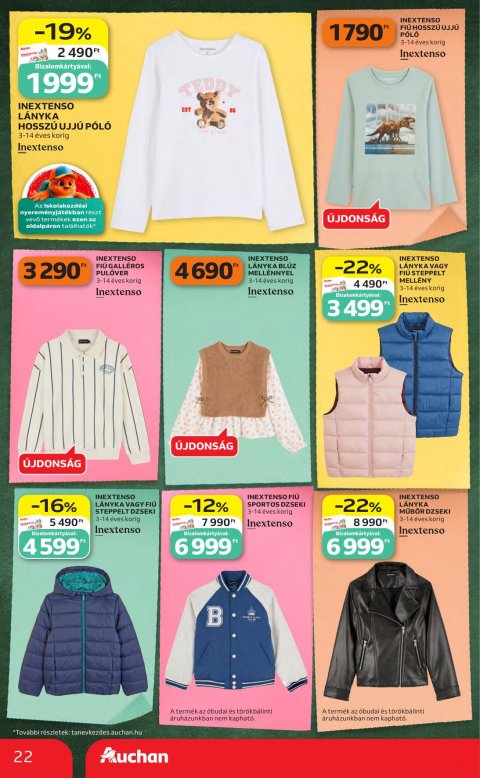 AUCHAN Hipermarket Iskolakezdés akciós