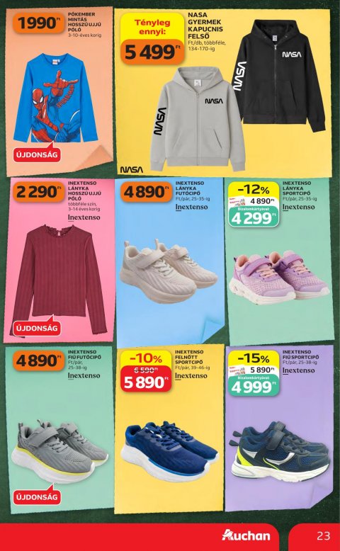 AUCHAN Hipermarket Iskolakezdés akciós
