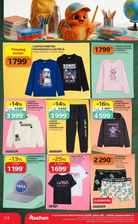 AUCHAN Hipermarket Iskolakezdés akciós