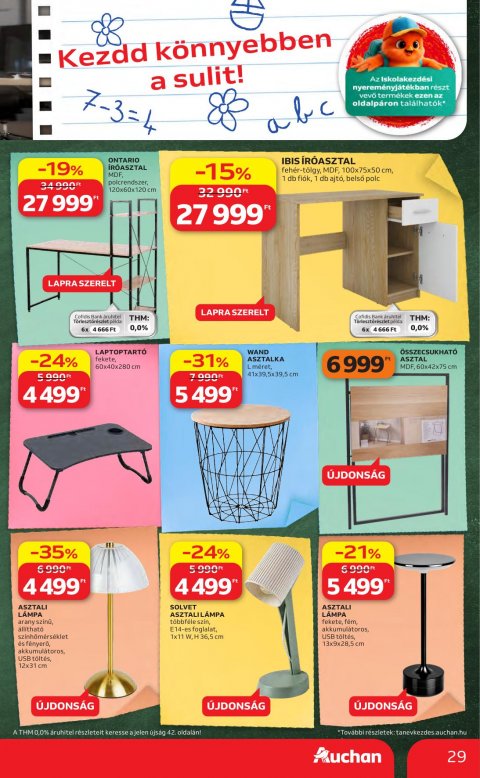 AUCHAN Hipermarket Iskolakezdés akciós