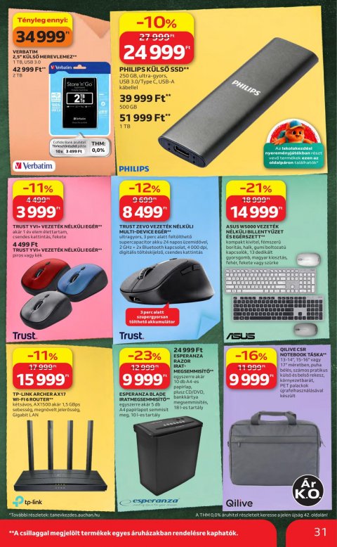 AUCHAN Hipermarket Iskolakezdés akciós