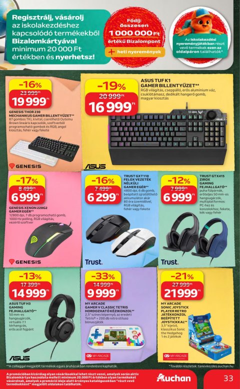 AUCHAN Hipermarket Iskolakezdés akciós