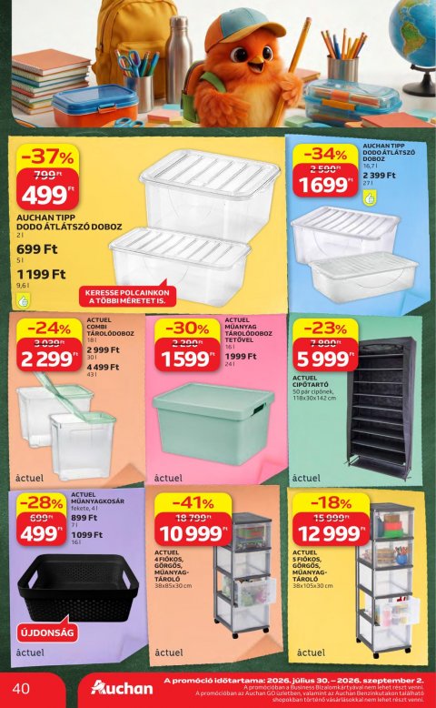 AUCHAN Hipermarket Iskolakezdés akciós