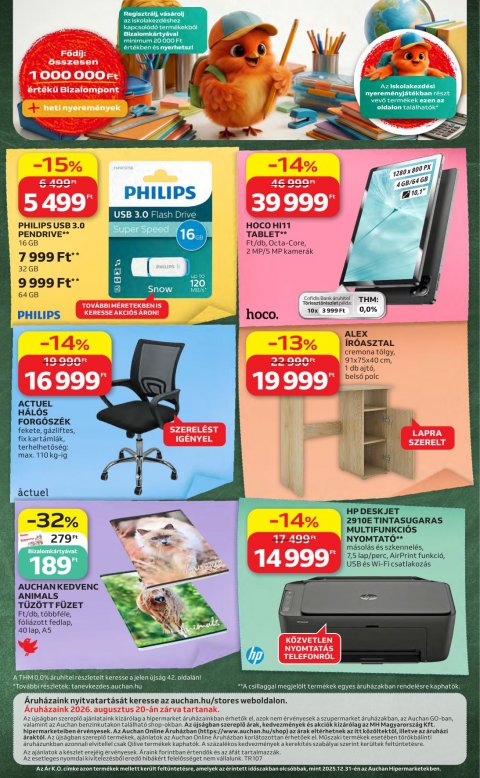 AUCHAN Hipermarket Iskolakezdés akciós