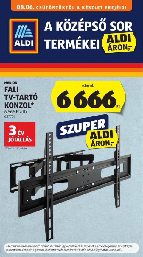 ALDI Középső sor akciós újság od 6. 8. 2026 do 6. 8. 2026