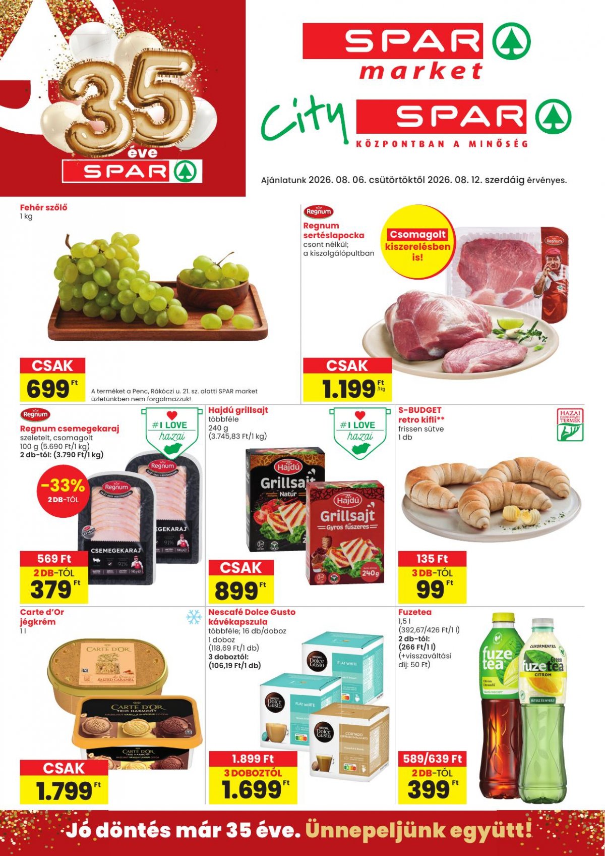 SPAR Market és City Spar akciós újság od 6. 8. 2026 do 12. 8. 2026